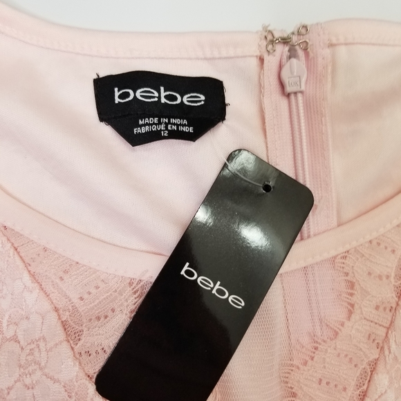 BEBE Pale Pink Lace Romper NWT - Picture 5 of 7